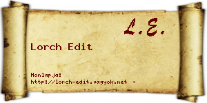 Lorch Edit névjegykártya
